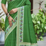 Kasuri Silk - Parrot Green
