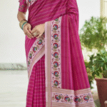 Kasuri Silk - Deep Magenta Pink